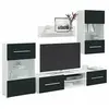 Image de Meubles TV 5 pcs avec lumière LED indigo mat bois d'ingénierie, meuble TV, meuble de rangement multimédia, meuble de 3324235