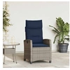 Image de Chaise de jardin inclinable avec table d appoint gris polyrotin