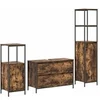 Image de Ensemble de mobilier de salle de bain 3 pièces Chêne fumé