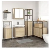 Image de Ensemble de meubles de salle de bain 5 pièces en chêne Sonoma, en bois d ingénierie