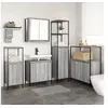 Image de Ensemble de meubles de salle de bain 5 pièces en bois d ingénierie gris sonoma