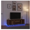 Image de Meuble TV avec éclairage LED vieux bois 160,5x41x50 cm