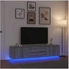 Image de Meuble TV avec lumières LED sonoma gris 193,5x41x50 cm
