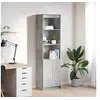 Image de Buffet haut gris béton 50x35x180 cm bois d'ingénierie, armoire, armoire latérale, armoire de rangement haute, armoire 3328465
