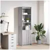 Image de Buffet haut sonoma gris 50x35x180 cm bois d ingénierie