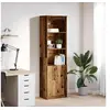 Image de Buffet haut vieux bois 50x35x180 cm bois d ingénierie