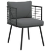 Image de Chaise de jardin avec coussins noir résine tressée