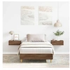 Image de Cadre de lit sans matelas chêne marron 90x200cm bois ingénierie, meuble de chambre à coucher, sommier, lit simple, 861054