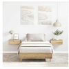 Image de Cadre de lit sans matelas chêne artisanal 75x190 cm, meuble de chambre à coucher, sommier, lit simple, lit, châlit, 861101