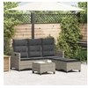 Image de Salon de jardin resine tressee gris 3 pieces 176.0 x 136 x 83 3 personnes
