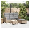 Image de Salon de jardin resine tressee beige 3 pieces 176.0 x 136 x 83 3 personnes
