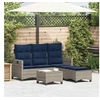 Image de Salon de jardin rotin gris 3 pieces 176.0 x 136 x 83 3 personnes