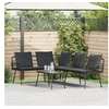 Image de Set de canapé de jardin 2 pièces avec coussins en poly rotin noir