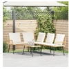 Image de Ensemble de canapés de jardin 2 pièces avec coussins en poly rattan naturel