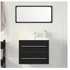 Image de Meuble de salle de bain avec lavabo chêne noir 60x38,5x48 cm