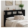 Image de Tête de lit LED Chêne Noir 160x18,5x45 cm Bois d'ingénierie 862213
