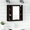 Image de Armoire à miroir de salle de bain chêne noir bois ingénierie, armoire de toilette avec miroir, armoire à miroir, 862228