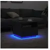 Image de Table basse avec lumières LED chêne noir 50x49x40 cm