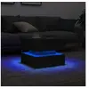 Image de Table basse avec lumières LED chêne noir 50x50x40 cm