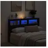 Image de Armoire tête de lit avec LED chêne noir 160x17x102 cm, tête de lit, tête de lit à LED, armoire de chambre à coucher 863133
