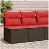 Image de Salon de jardin 4pcs avec coussins marron résine tressée acacia, ensemble de canapés d'extérieur, salon de jardin 3325240