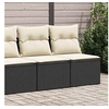 Image de Salon de jardin modulable resine tressee noir 4 pieces 2 personnes