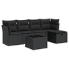 Image de Salon de jardin modulable resine tressee 6 pieces noir 55.0 x 55 x 37 cm 5 personnes