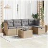 Image de Salon de jardin modulable GENERIQUE 6 pieces 5 personnes 55 x 55 x 37 cm resine tressee