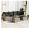 Image de Salon de jardin modulable resine tressee gris 6 pieces 55 x 55 x 37 cm 5 personnes