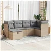 Image de Salon de jardin modulable bois massif beige 6 pieces 55 x 53 x 55 cm 2 personnes