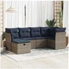 Image de Salon de jardin 6 pcs avec coussins gris résine tressée 3325287