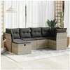 Image de Salon de jardin modulable GENERIQUE - Lot de 6 pièces - 6 personnes - Résine tressée gris