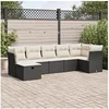 Image de Salon de jardin modulable GENERIQUE resine tressee 7 pieces 7 personnes 55 x 53 x 55 cm noir