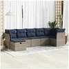 Image de Salon de jardin avec coussins 7 pcs gris résine tressée 3325307