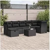 Image de Salon de jardin modulable GENERIQUE resine tressee 8 pieces 55 x 55 x 37 cm 7 personnes