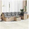Image de Salon de jardin avec coussins 8 pcs beige résine tressée 3325315