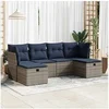 Image de Salon de jardin 6 pcs avec coussins gris résine tressée 3325327
