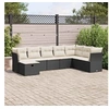 Image de Salon de jardin modulable GENERIQUE resine tressee 8 personnes noir 55 x 53 x 55 cm 8 pieces