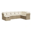 Image de Salon de jardin avec coussins 8 pcs beige résine tressée, ensemble de canapés d'extérieur, ensemble de canapé d'angle 3325334