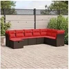 Image de Salon de jardin 8 pcs avec coussins marron résine tressée 3325340