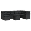 Image de Salon de jardin 9 pcs avec coussins noir résine tressée 3325341