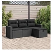 Image de Salon de jardin modulable resine tressee noir 4 pieces 62 x 65.5 x 69 4 personnes