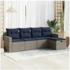 Image de Salon de jardin GENERIQUE resine tressee gris 5 pieces 62 x 65.5 x 69 cm