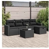 Image de Salon de jardin modulable resine tressee noir 6 pieces 62 x 65.5 x 69 cm 2 personnes