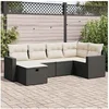 Image de Salon de jardin modulable resine tressee noir 6 pieces x 65.5 x 69