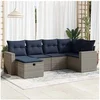 Image de Salon de jardin GENERIQUE resine tressee 6 pieces gris 62 x 55 x 69 cm