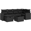Image de Salon de jardin modulable resine tressee 7 pieces noir 55 x 65.5 x 55 cm 6 personnes