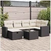 Image de Salon de jardin modulable GENERIQUE noir 6 personnes 7 pieces 62 x 65.5 x 69 cm resine tressee