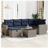 Image de Salon de jardin GENERIQUE resine tressee gris 7 pieces 62 x 55 x 69 cm