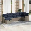 Image de Salon de jardin avec coussins 7 pcs gris résine tressée 3325407